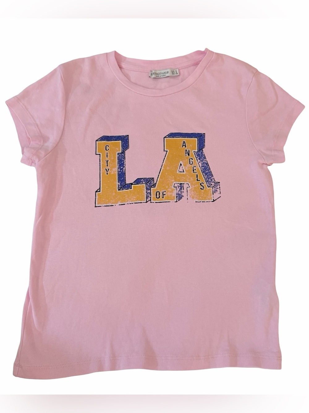 Stradivarius Pink LA City of Angels Graphic T-Shirt Size Small
